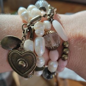 Pearl, rose quartz bracelet
